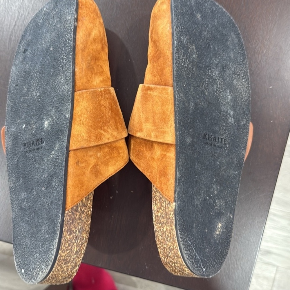 KHAITE Downing Suede Mules - Camel - Picture 6 of 6